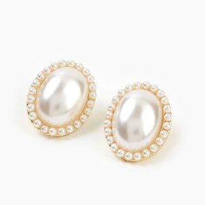 Faux Pearl Stud Earrings